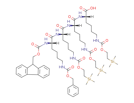 N<sup>α</sup>-<N<sup>α</sup>-<N<sup>α</sup>-<N<sup>α</sup>-(9-fluorenylmethyloxycarbonyl)-N<sup>ε</sup>-(benzyloxycarbonyl)-L-lysyl>-N<sup>ε</sup>-<<2-(trimethylsilyl)ethoxy>carbonyl>-L-lysyl>-N<sup>ε</sup>-<<2-(trimethylsilyl)ethoxy>carbonyl>-L-lysyl>-N<sup>ε</sup>-<<2-(trimethylsilyl)ethoxy>carbonyl>-L-lysine