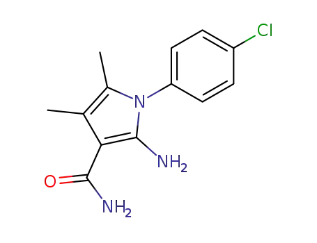 Molecular Structure of 77651-34-4 (2-Amino-1-(4-chloro-phenyl)-4,5-dimethyl-1H-pyrrole-3-carboxylic acid amide)
