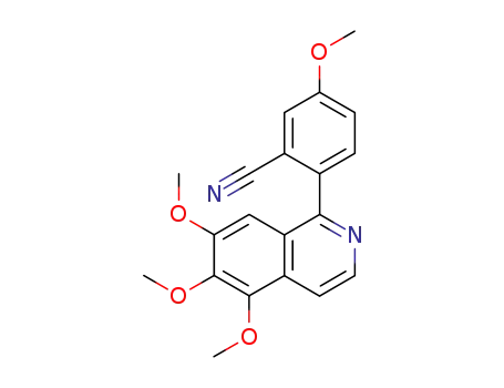 Molecular Structure of 100009-78-7 (1-(2'-cyano-4'-methoxyphenyl)-5,6,7-trimethoxyisoquinoline)