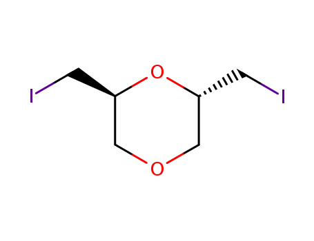 Molecular Structure of 6963-59-3 ((2R,6S)-2,6-bis(iodomethyl)-1,4-dioxane)