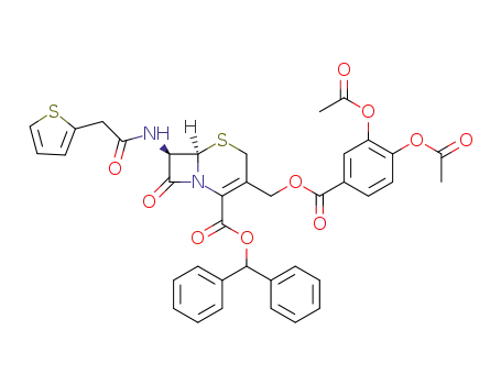 (6R,7R)-3-(3,4-Diacetoxy-benzoyloxymethyl)-8-oxo-7-(2-thiophen-2-yl-acetylamino)-5-thia-1-aza-bicyclo[4.2.0]oct-2-ene-2-carboxylic acid benzhydryl ester