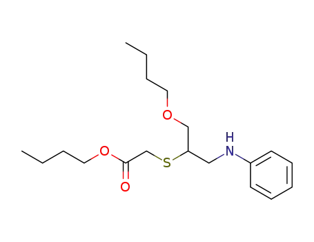 Molecular Structure of 90712-78-0 (Acetic acid, [[1-(butoxymethyl)-2-(phenylamino)ethyl]thio]-, butyl ester)