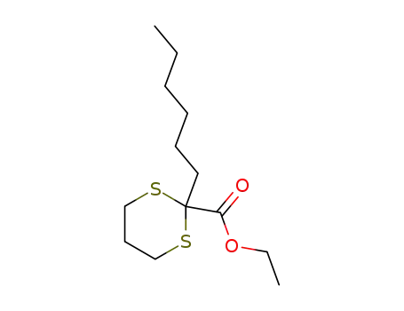 Molecular Structure of 111935-29-6 (ethyl 2-hexyl-[1,3]dithiane-2-carboxylate)