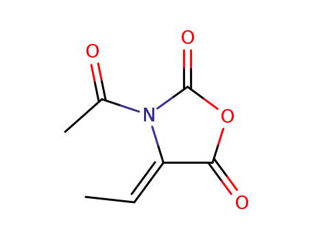 Molecular Structure of 118080-40-3 (2,5-Oxazolidinedione, 3-acetyl-4-ethylidene- (9CI))