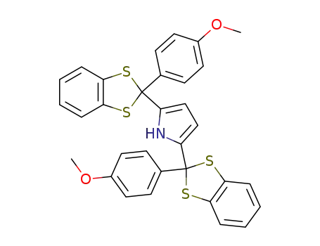 Molecular Structure of 132371-54-1 (2,5-Bis-[2-(4-methoxy-phenyl)-benzo[1,3]dithiol-2-yl]-1H-pyrrole)