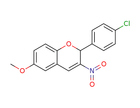 Molecular Structure of 57544-20-4 (2-(4-Chlorophenyl)-6-methoxy-3-nitro-2H-1-benzopyran)