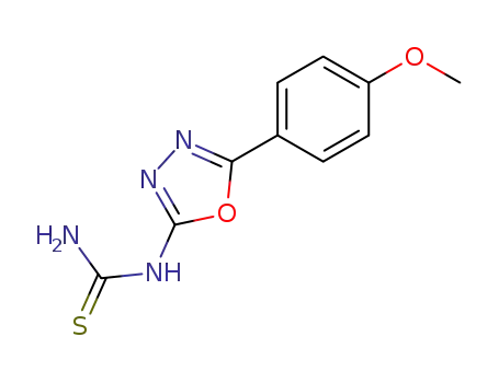 Molecular Structure of 89335-11-5 (Thiourea, [5-(4-methoxyphenyl)-1,3,4-oxadiazol-2-yl]-)