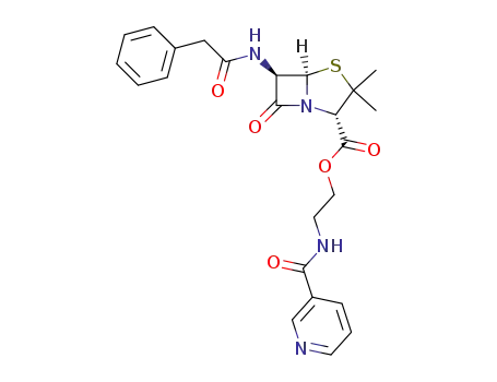 2-<(3-pyridinylcarbonyl)amino>ethyl <2S-(2α,5α,6β)>-3,3-dimethyl-7-oxo-6-<(phenylacetyl)amino>-4-thia-1-azabicyclo<3.2.0>heptane-2-carboxylate