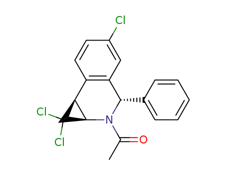 Molecular Structure of 104576-35-4 (2-acetyl-1,1,5-trichloro-3-phenyl-1a,2,3,7b-tetrahydro-1H-cycloprop<c>isoquinoline)