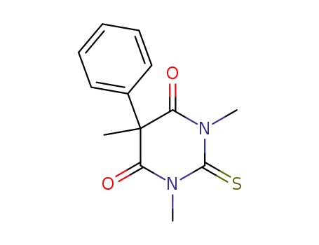 Molecular Structure of 100795-34-4 (1,3,5-trimethyl-5-phenyl-2-thio-barbituric acid)