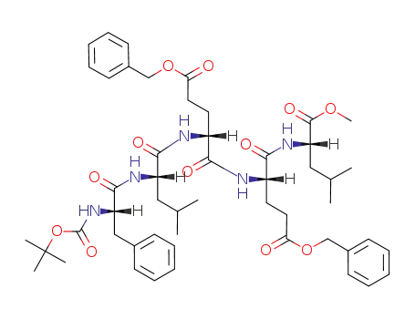 (S)-2-((S)-4-Benzyloxycarbonyl-2-{(R)-4-benzyloxycarbonyl-2-[(S)-2-((S)-2-tert-butoxycarbonylamino-3-phenyl-propionylamino)-4-methyl-pentanoylamino]-butyrylamino}-butyrylamino)-4-methyl-pentanoic acid methyl ester
