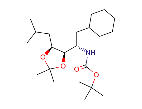 (4S,5R)-2,2-dimethyl-4-(2-methylpropan-1-yl)-5-<(1S)-1-<N-(tert-butoxycarbonyl)amino>-2-cyclohexylethyl>-1,3-dioxolane