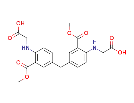 Molecular Structure of 130926-87-3 (Benzoic acid, 3,3'-methylenebis[6-[(carboxymethyl)amino]-,
1,1'-dimethyl ester)