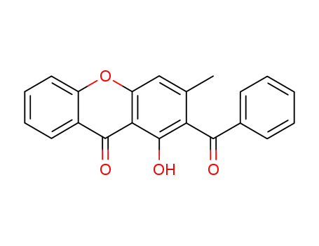 Molecular Structure of 17820-43-8 (2-benzoyl-1-hydroxy-3-methyl-xanthen-9-one)