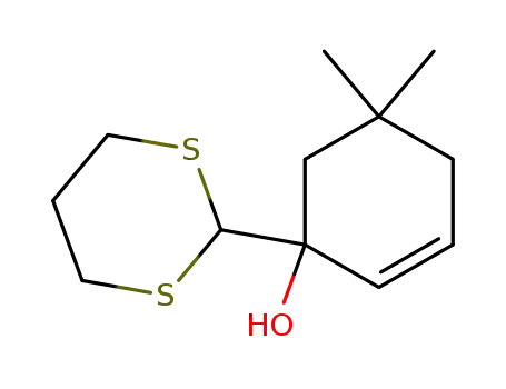Molecular Structure of 81793-31-9 (1-[1,3]Dithian-2-yl-5,5-dimethyl-cyclohex-2-enol)
