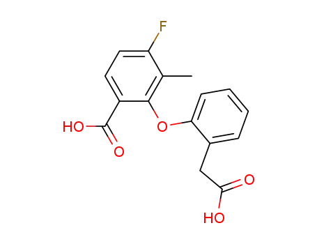 Molecular Structure of 129833-44-9 (2-(2-Carboxymethyl-phenoxy)-4-fluoro-3-methyl-benzoic acid)