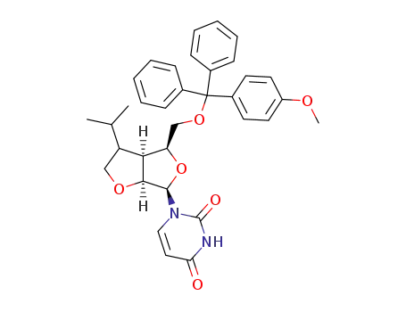 1-(5-O-(MMTr)-3'-deoxy-3'-C,2'-O-((1-isopropyl)ethylene)-β-D-lyxofuranosyl)uracil