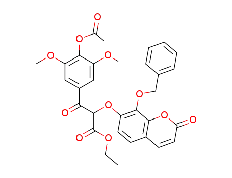 3-(4-Acetoxy-3,5-dimethoxy-phenyl)-2-(8-benzyloxy-2-oxo-2H-chromen-7-yloxy)-3-oxo-propionic acid ethyl ester