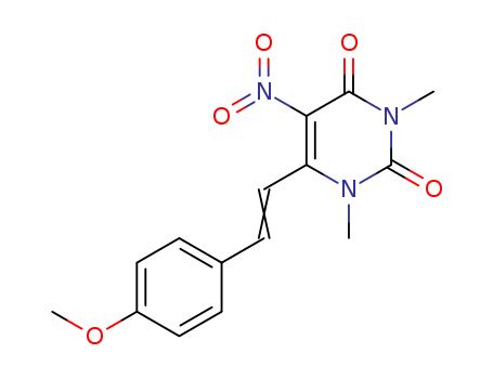 2,4(1H,3H)-Pyrimidinedione, 6-[2-(4-methoxyphenyl)ethenyl]-1,3-dimethyl-5-nitro- cas  741-86-6