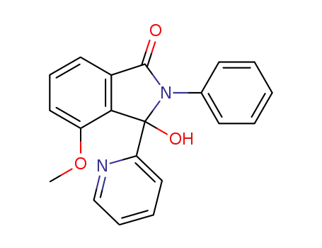 Molecular Structure of 154822-30-7 (3-hydroxy-4-methoxy-2-phenyl-3-(2-pyridyl)-2,3-dihydro-1H-isoindolin-1-one)
