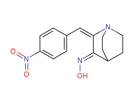 Molecular Structure of 78121-27-4 (1-Azabicyclo[2.2.2]octan-3-one, 2-[(4-nitrophenyl)methylene]-, oxime,
(E,E)-)