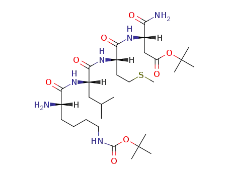 Molecular Structure of 131131-26-5 (H-Lys(Boc)-Leu-Met-Asp(OBu-t)-NH<sub>2</sub>)