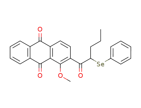 Molecular Structure of 95636-55-8 (9,10-Anthracenedione, 1-methoxy-2-[1-oxo-2-(phenylseleno)pentyl]-)