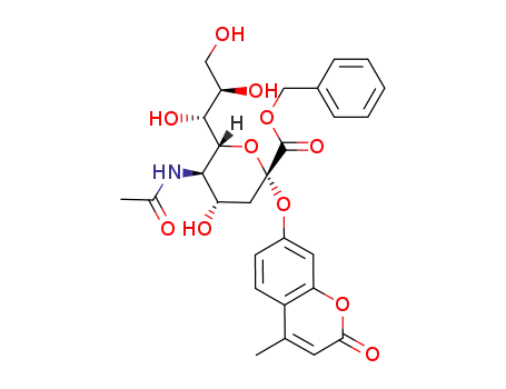 benzyl (4-methylcoumarin-7-yl-5-acetamido-3,5-dideoxy-α-D-glycero-D-galacto-2-nonulopyranosid)onate