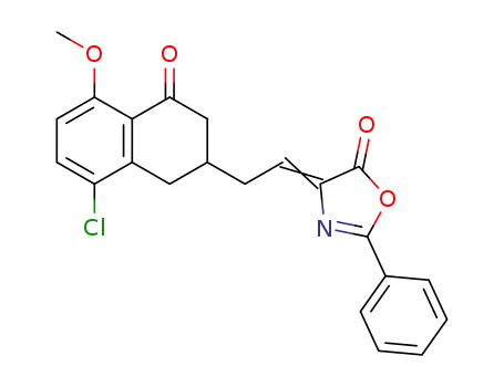 Molecular Structure of 33005-94-6 (4-[2-(8-chloro-5-methoxy-4-oxo-1,2,3,4-tetrahydro-naphthalen-2-yl)-ethylidene]-2-phenyl-4<i>H</i>-oxazol-5-one)