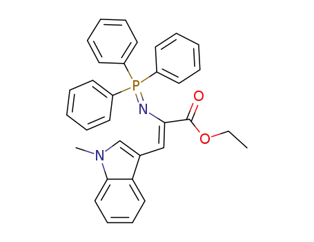 2-Propenoic acid,
3-(1-methyl-1H-indol-3-yl)-2-[(triphenylphosphoranylidene)amino]-, ethyl
ester
