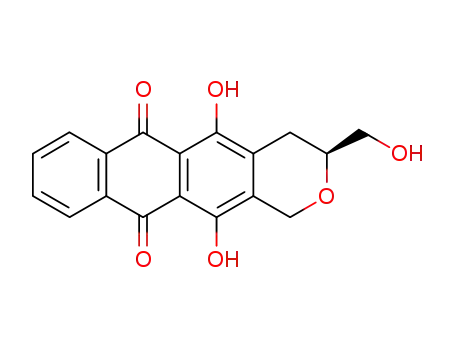 Molecular Structure of 111301-52-1 ((-)-(3S)-dihydroxy-5,12 hydroxymethyl-3 tetrahydro-3,4,6,11 1H-anthra<2,3-c>pyrannedione-6,11)