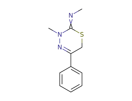 Molecular Structure of 63847-58-5 (Methanamine,
N-(3,6-dihydro-3-methyl-5-phenyl-2H-1,3,4-thiadiazin-2-ylidene)-)