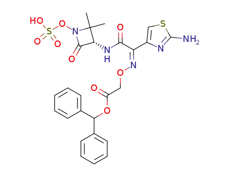[1-(2-Amino-thiazol-4-yl)-1-((S)-2,2-dimethyl-4-oxo-1-sulfooxy-azetidin-3-ylcarbamoyl)-meth-(Z)-ylideneaminooxy]-acetic acid benzhydryl ester