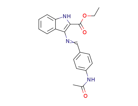 Molecular Structure of 143603-79-6 (ethyl 3-({(E)-[4-(acetylamino)phenyl]methylidene}amino)-1H-indole-2-carboxylate)