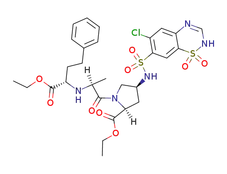 N-<N'-<(1S)-1-(ethoxycarbonyl)-3-phenylpropyl>-L-alanyl>-(4S)-4-<<<6-chloro-1,2,4-benzothiadiazin-7-yl>sulfonyl>amino>-L-proline ethyl ester S,S-dioxide