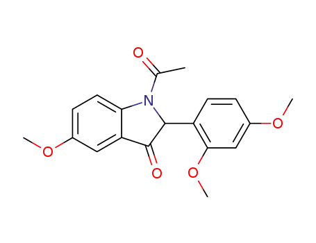 Molecular Structure of 143466-29-9 (3H-Indol-3-one,
1-acetyl-2-(2,4-dimethoxyphenyl)-1,2-dihydro-5-methoxy-)