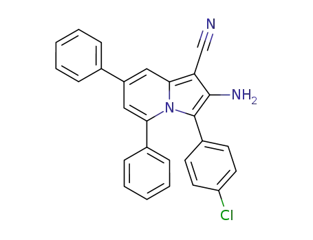 1-Indolizinecarbonitrile, 2-amino-3-(4-chlorophenyl)-5,7-diphenyl-
