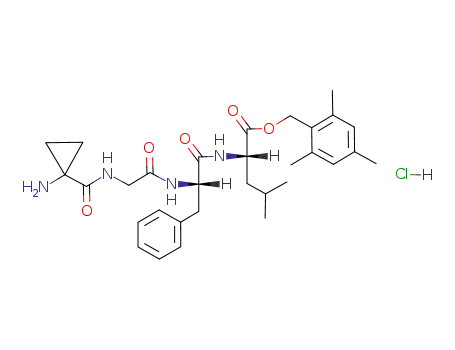 (S)-2-((S)-2-{2-[(1-Amino-cyclopropanecarbonyl)-amino]-acetylamino}-3-phenyl-propionylamino)-4-methyl-pentanoic acid 2,4,6-trimethyl-benzyl ester; hydrochloride