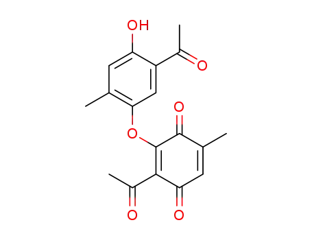 2-Acetyl-5-methyl-3-(3-acetyl-6-methyl-4-hydroxyphenoxy)-1,4-benzoquinone