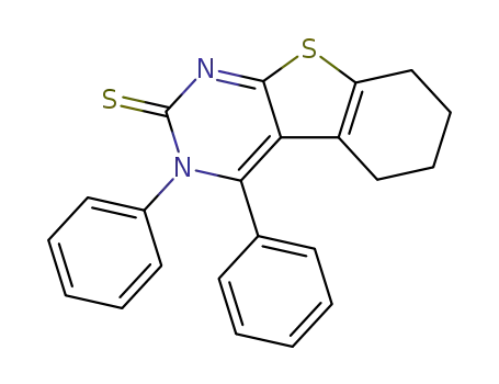 Molecular Structure of 128352-81-8 (3,4-diphenyl-5,6,7,8-tetrahydro[1]benzothieno[2,3-d]pyrimidine-2(3H)-thione)