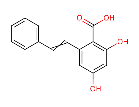 Molecular Structure of 7028-30-0 (Benzoic acid, 2,4-dihydroxy-6-(2-phenylethenyl)-)