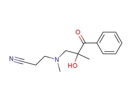 Molecular Structure of 108440-19-3 (2-Hydroxy-2-methyl-3-<N-Methyl-N-(2-cyanoethyl)amino>-1-phenyl-1-propanone)