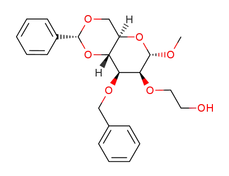 methyl 4,6-O-benzylidene-3-O-benzyl-2-O-(2-hydroxyethyl)-α-D-mannopyranoside