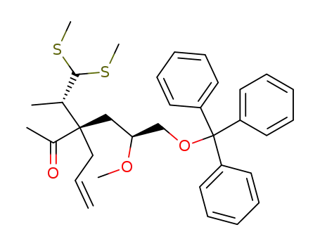 (R)-3-((S)-2-Methoxy-3-trityloxy-propyl)-3-((S)-1-methyl-2,2-bis-methylsulfanyl-ethyl)-hex-5-en-2-one