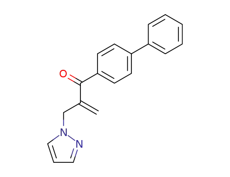 Molecular Structure of 108664-42-2 (1-biphenyl-4-yl-2-(1H-pyrazol-1-ylmethyl)prop-2-en-1-one)