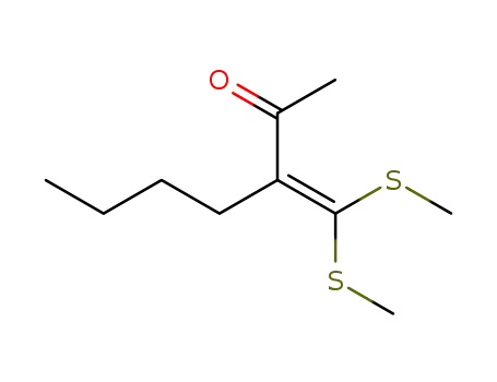 Molecular Structure of 87711-76-0 (2-Heptanone, 3-[bis(methylthio)methylene]-)