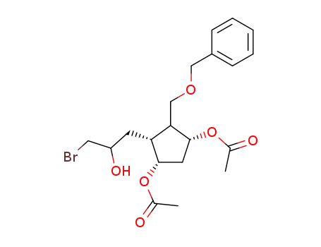 Acetic acid (1S,2R,4R)-4-acetoxy-3-benzyloxymethyl-2-(3-bromo-2-hydroxy-propyl)-cyclopentyl ester