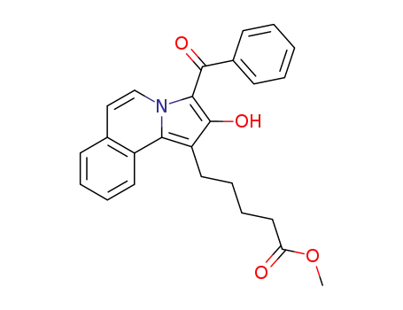Molecular Structure of 90069-65-1 (Pyrrolo[2,1-a]isoquinoline-1-pentanoic acid, 3-benzoyl-2-hydroxy-,
methyl ester)