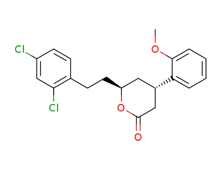 (4S,6S)-6-[2-(2,4-Dichloro-phenyl)-ethyl]-4-(2-methoxy-phenyl)-tetrahydro-pyran-2-one