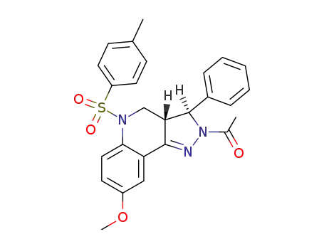 2H-Pyrazolo(4,3-c)quinoline, 3,3a,4,5-tetrahydro-2-acetyl-8-methoxy-5-((4-methylphenyl)sulfonyl)-3-phenyl-, cis-